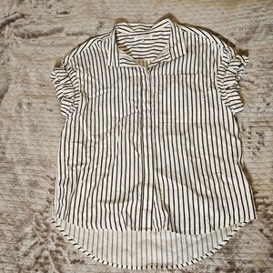 Frame Sheila Striped Pocket Button Shirt short sleeve womens Medium